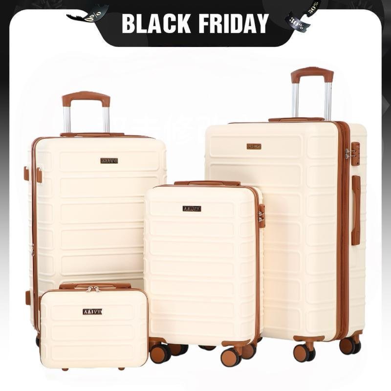 AAIVV 4 Piece Expandable Luggage Sets, ABS Travel Suitcase Set with Double Spinner Wheels, TSA Lock Hardshell Durable Traveling Bag Luggage Sets (13/20/26/28in) Gift for Back to School - Image 5